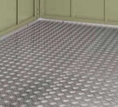 Aluminium vloer voor kleine metalen berging.