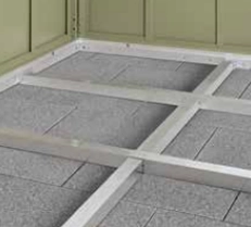 Onderconstructie voor kleine metalen berging.